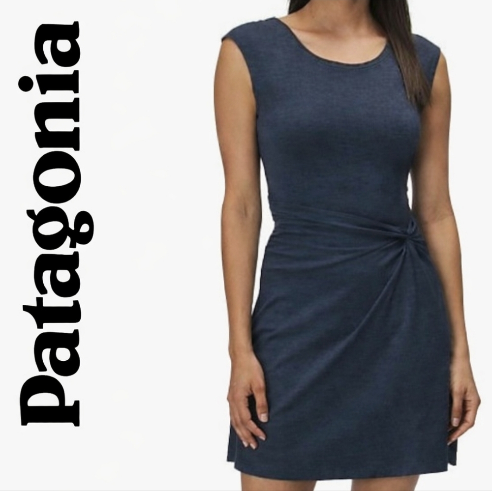 Patagonia Navy Blue Seabrook Twist Sleeveless Dress Small